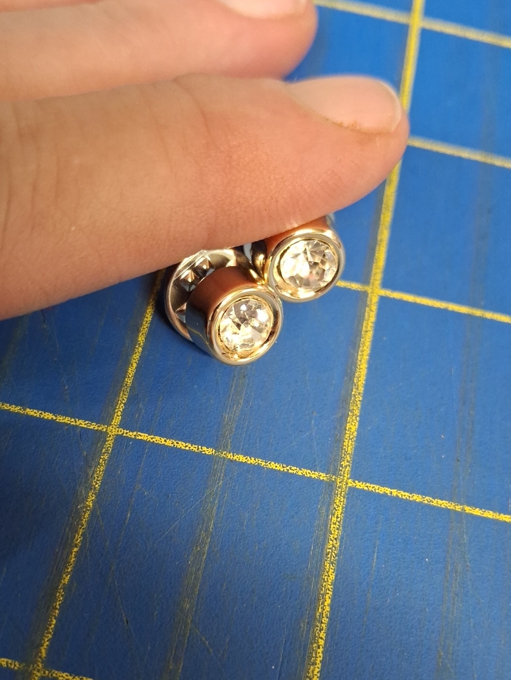 Flower Tack 0.25" Pin Gold Tone New Set of 2 (#15)